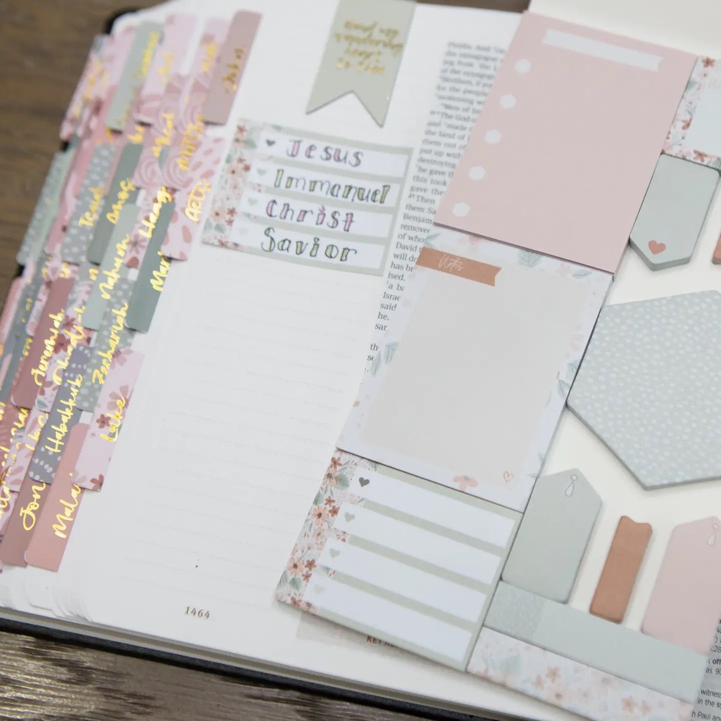 Selah Bible Study Sticky Notes - Pink & Green Floral