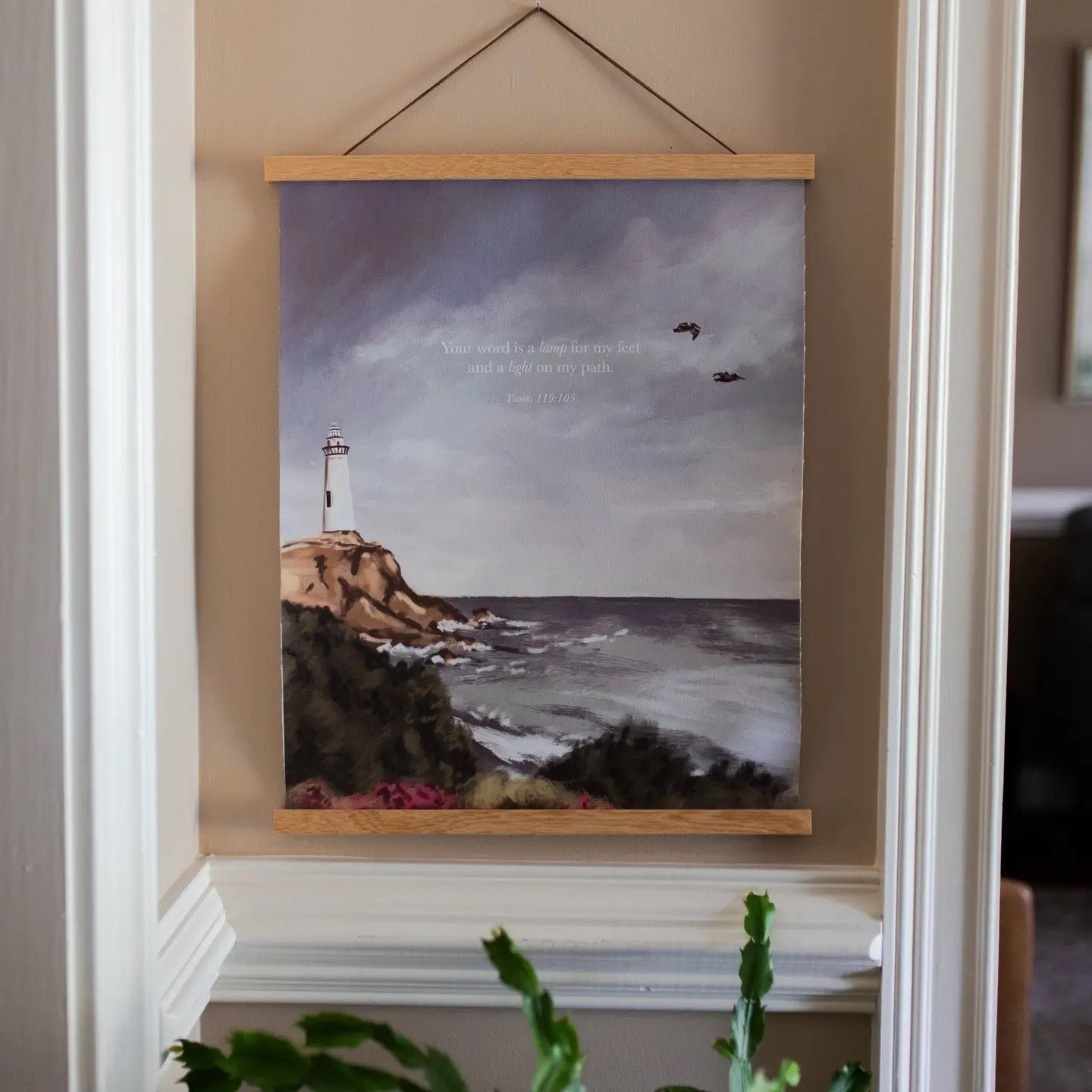 Psalm 119: Lighthouse Hanging Canvas