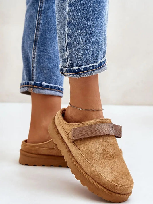 Camel Slip On Mule Slippers