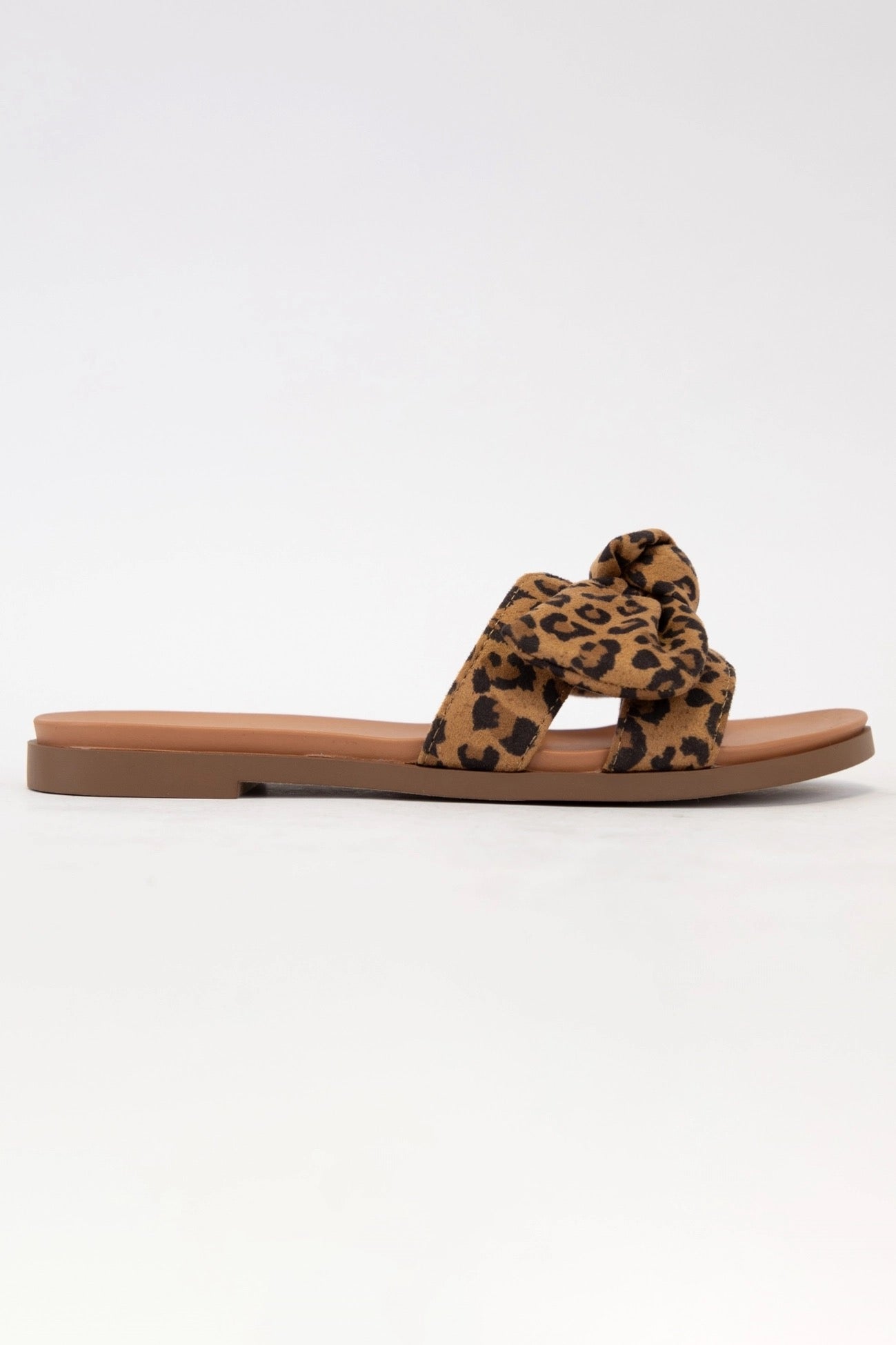 Leopard Suede Bow Sandal
