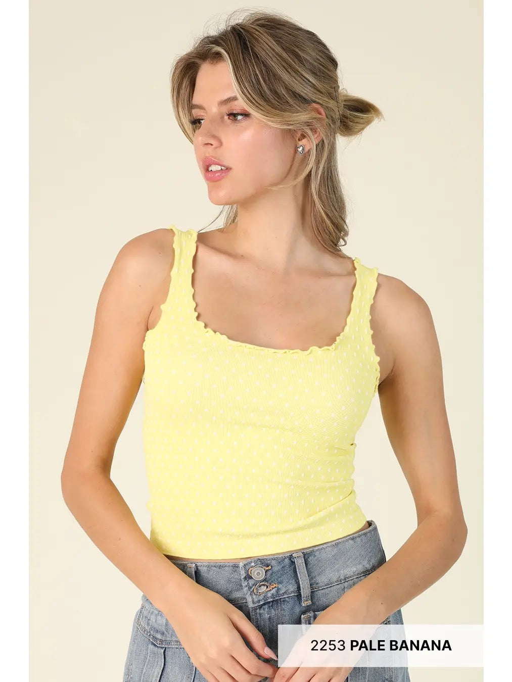 Polka Dot Edge Crop Tank