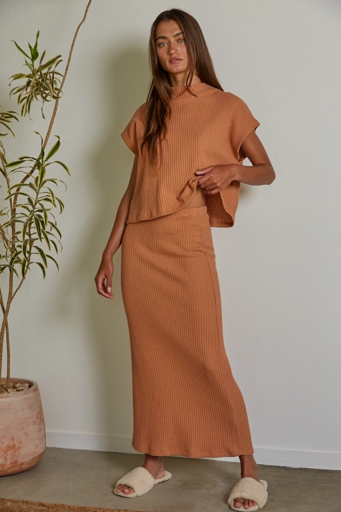 Knit Thermal Mock Neck Sleeveless Top