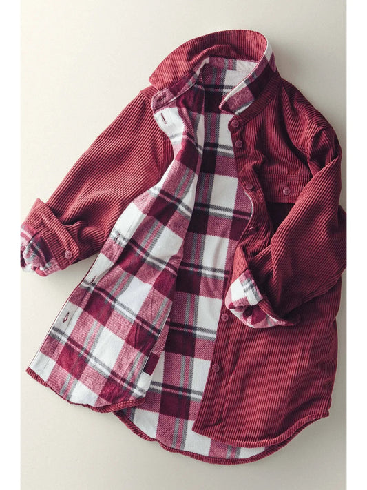 Plaid Lined Corduroy Reversible Flannel Shacked