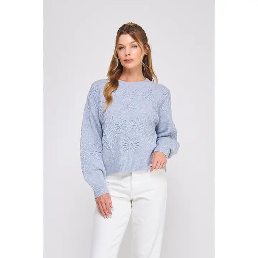 Floral Embroidery Sweater