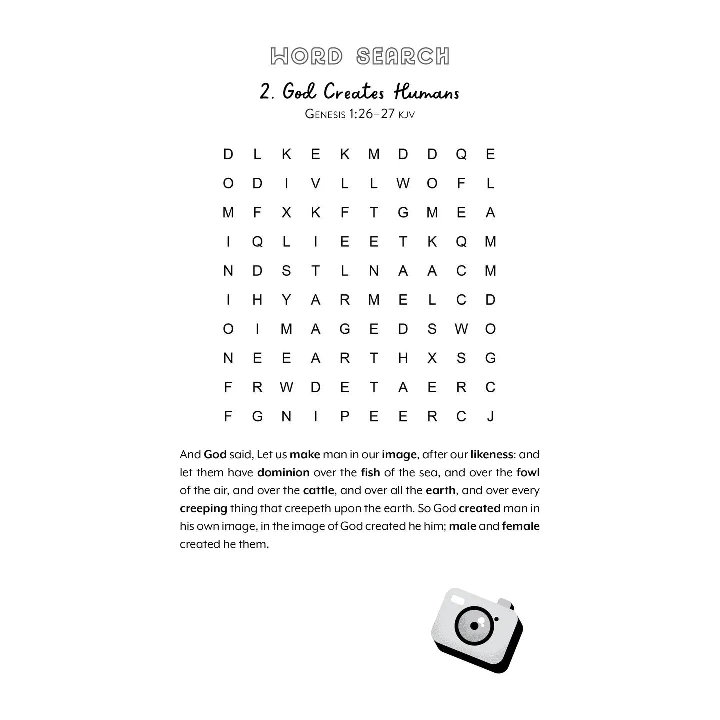 Phones Down Bible Activity Fun