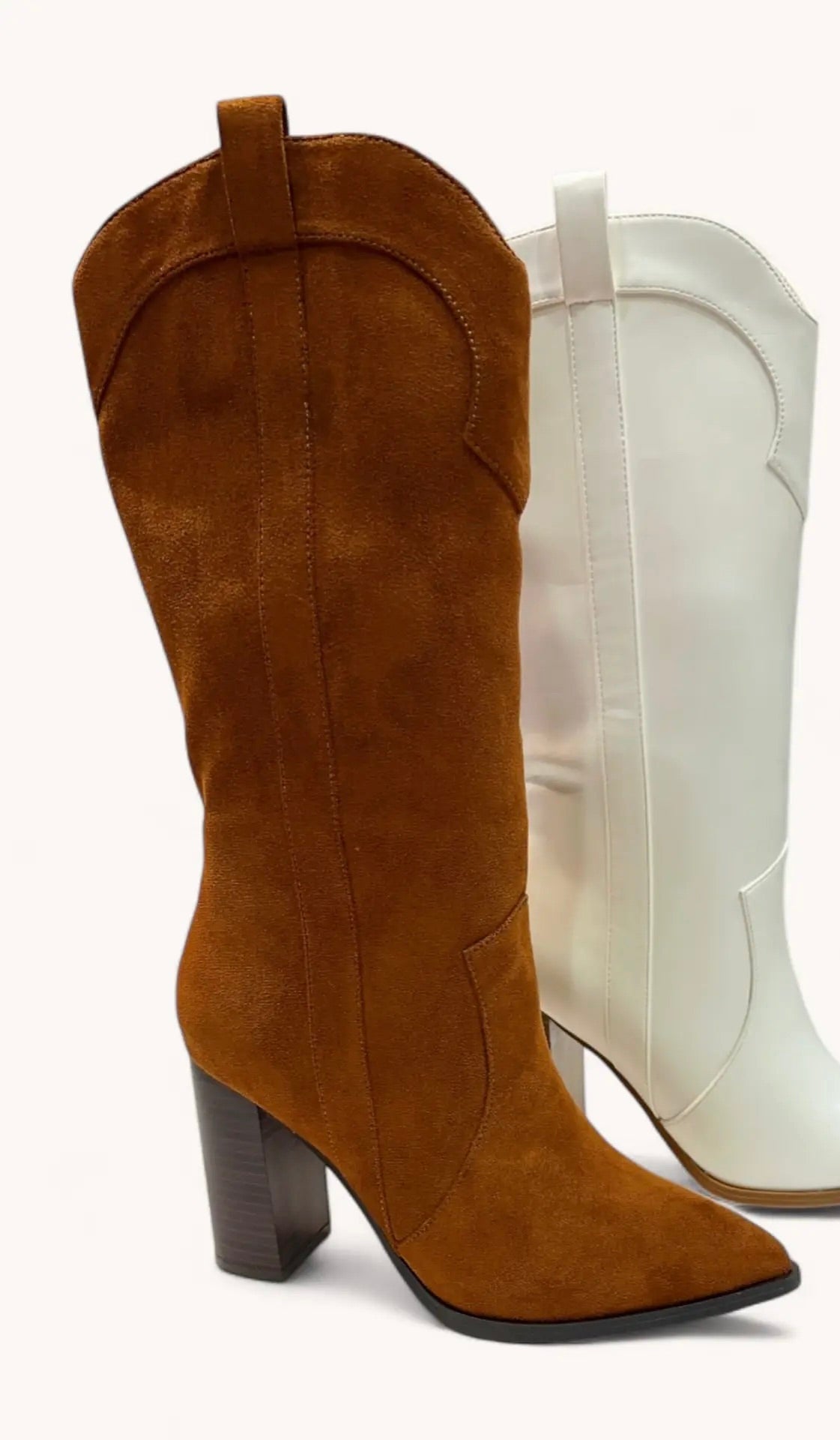 Cognac Suede Pointed Toe Boot