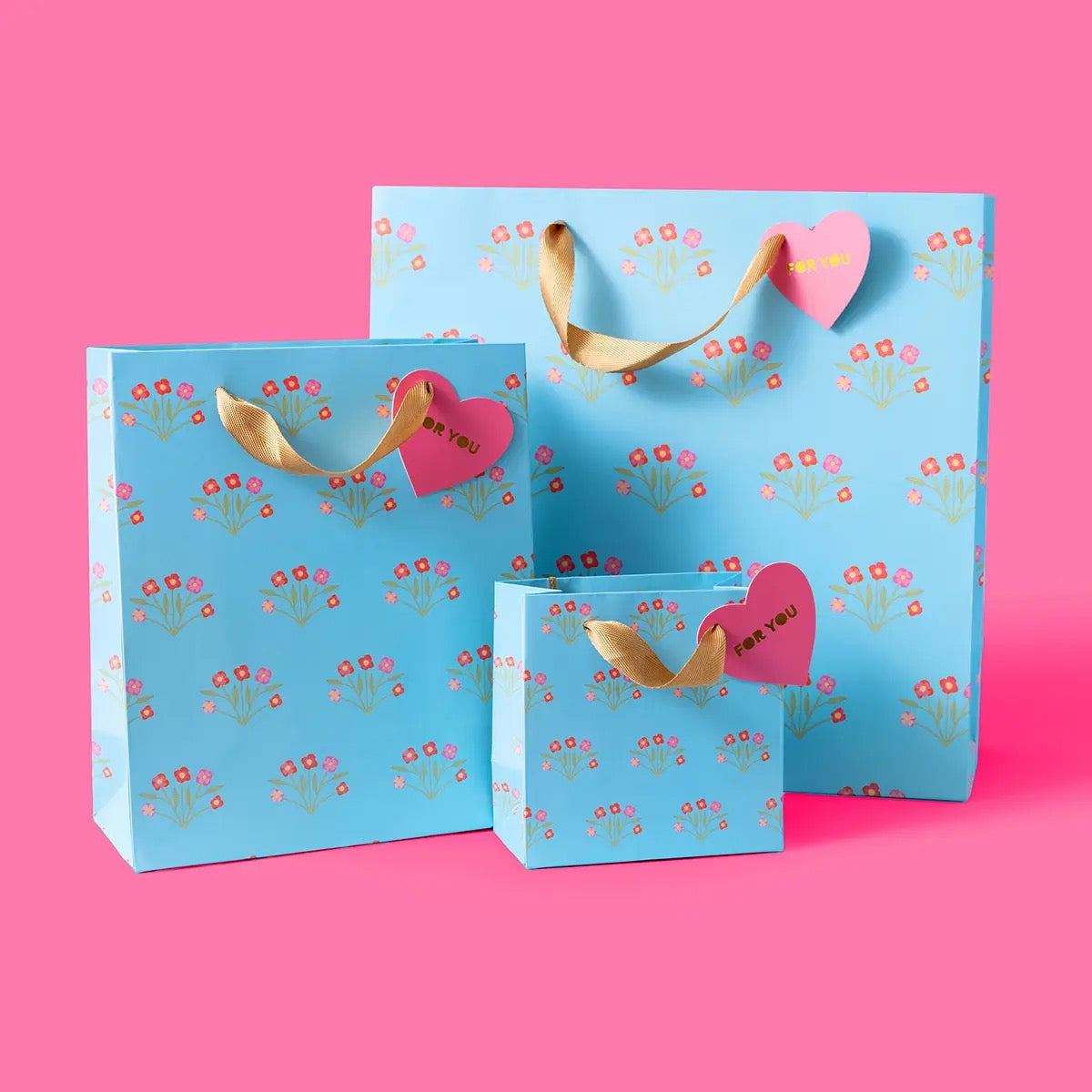 Blue Flower Bouquet Gift Bag