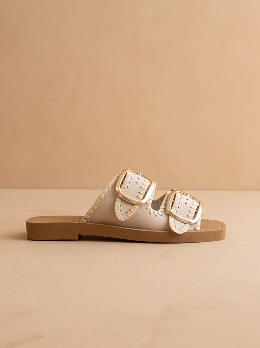 The Tivoli Bone Double Buckle Sandal