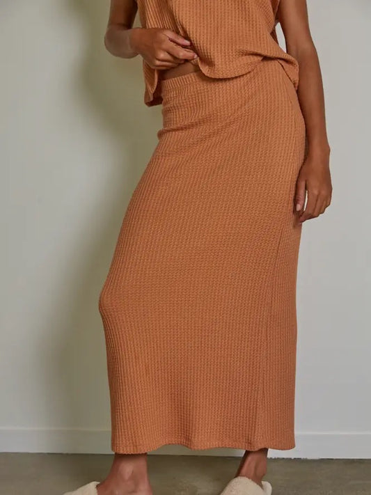 Knit Thermal Midi Pencil Skirt