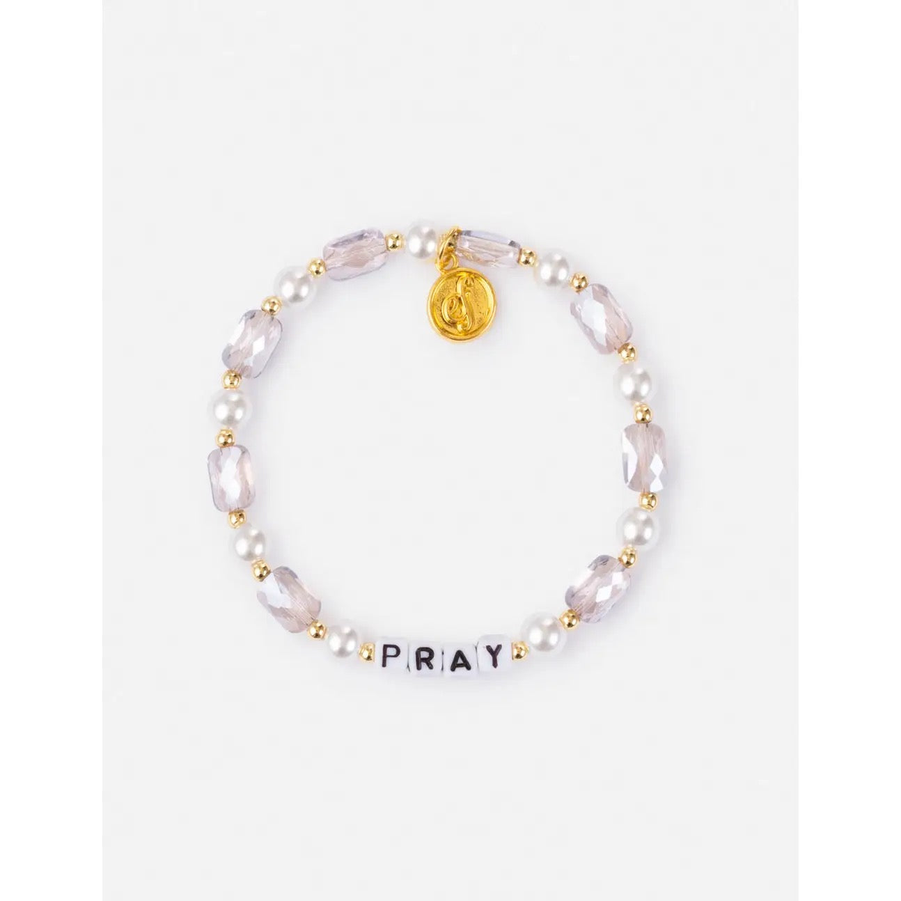 Pray Letter Gem & Pearl Bracelet