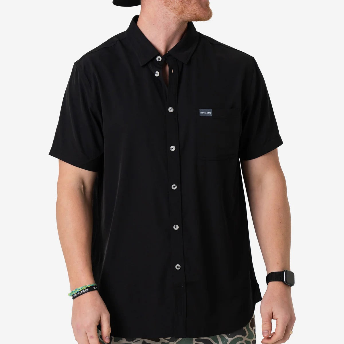 Burlebo Heather Black Performance Button Up