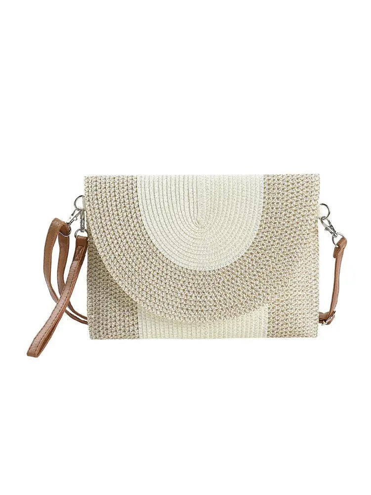 Straw Clutch Crossbody Bag