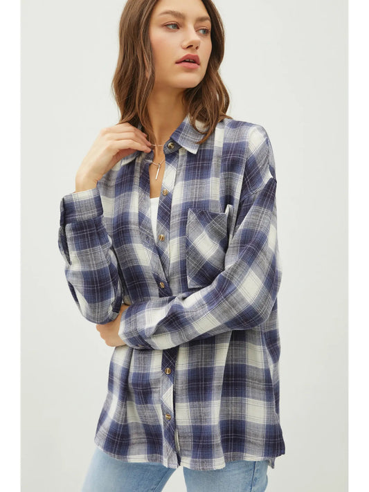 Oversize Cut Flannel With Drop Shoulder