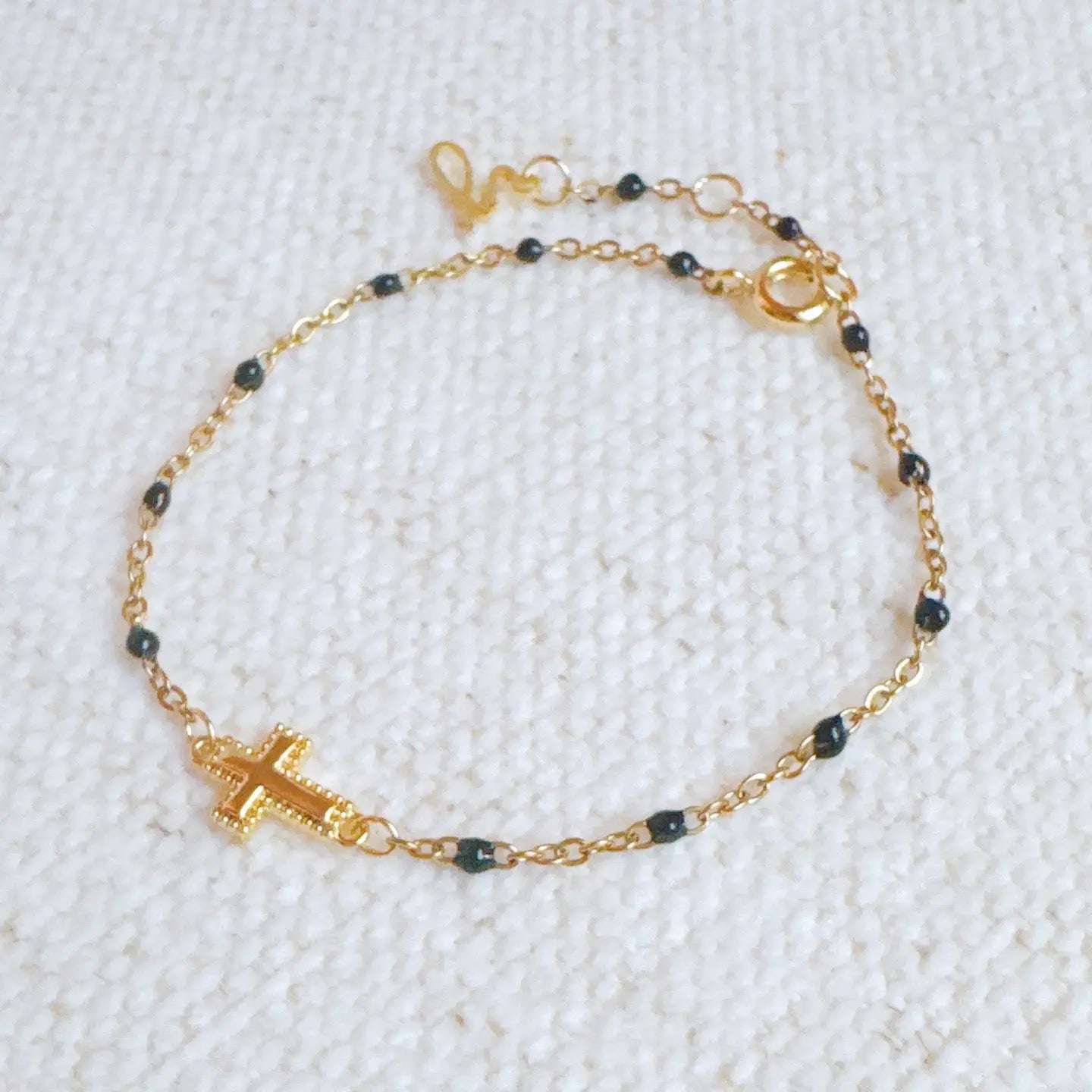 Dainty Dots Chain Cross Bracelet