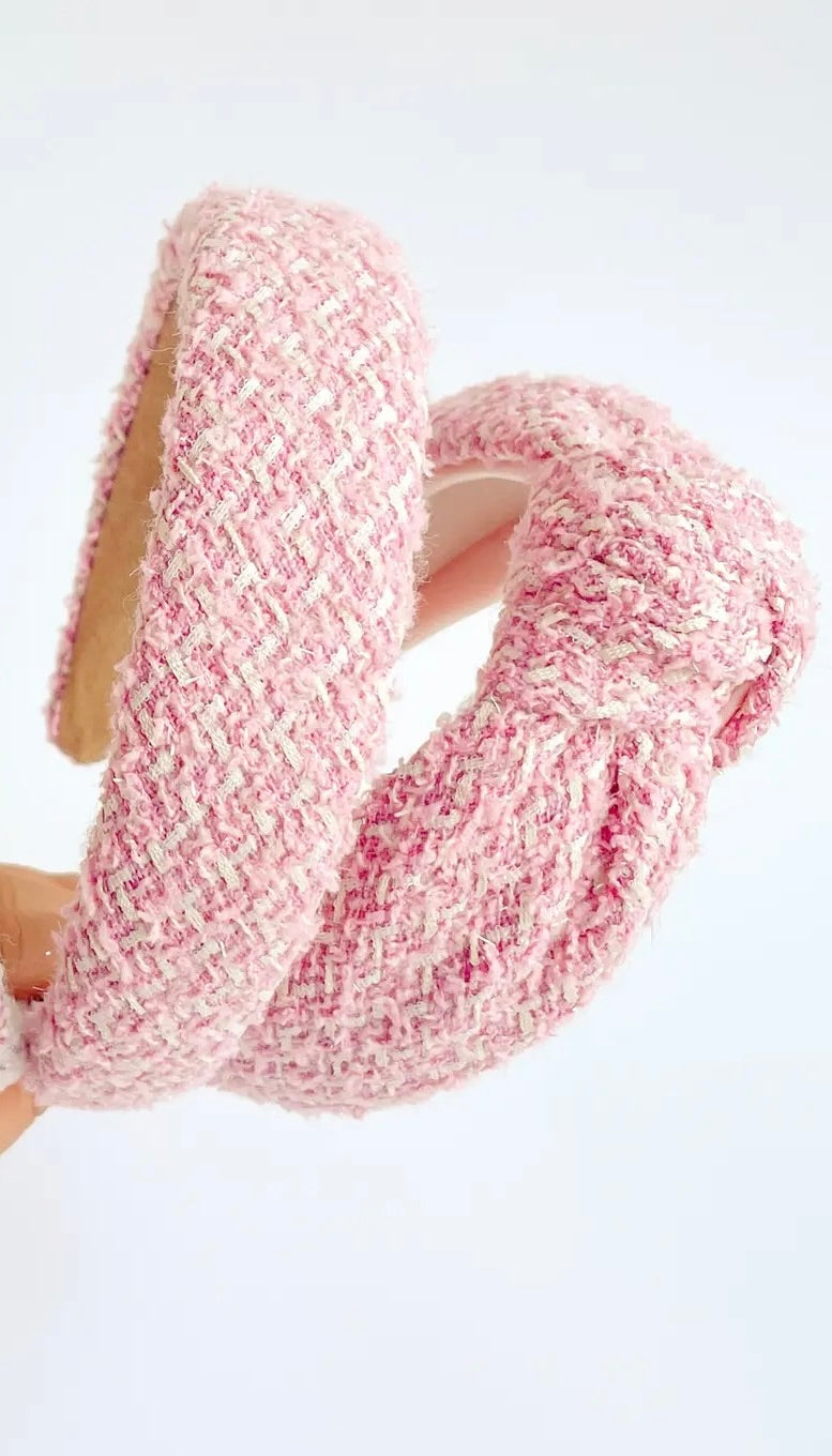 Pink Tweed Headband