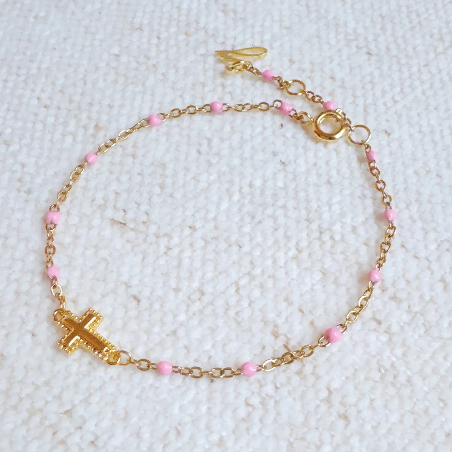 Dainty Dots Chain Cross Bracelet