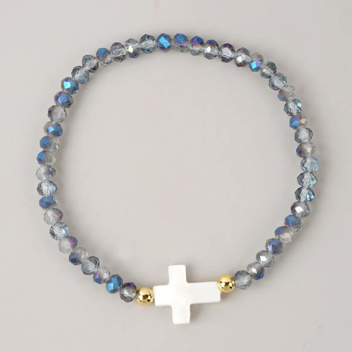 Cross Colored Crystal Bracelet