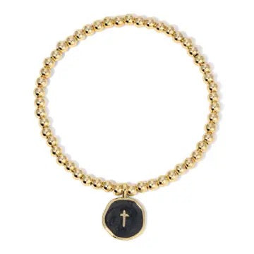 Splendid Iris Enamel Cross Bracelet