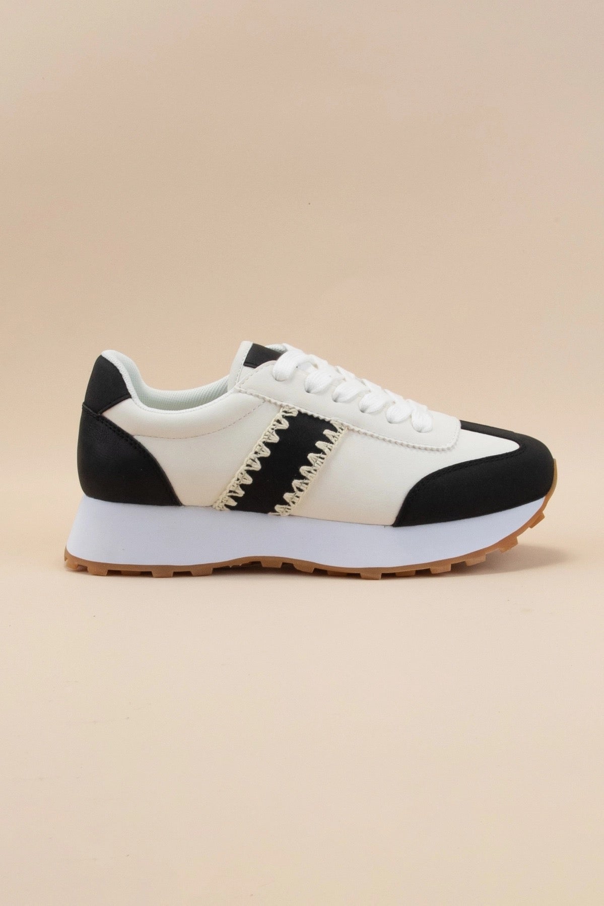 Black & White Poetry Stitched Sneaker