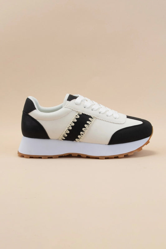 Black & White Poetry Stitched Sneaker