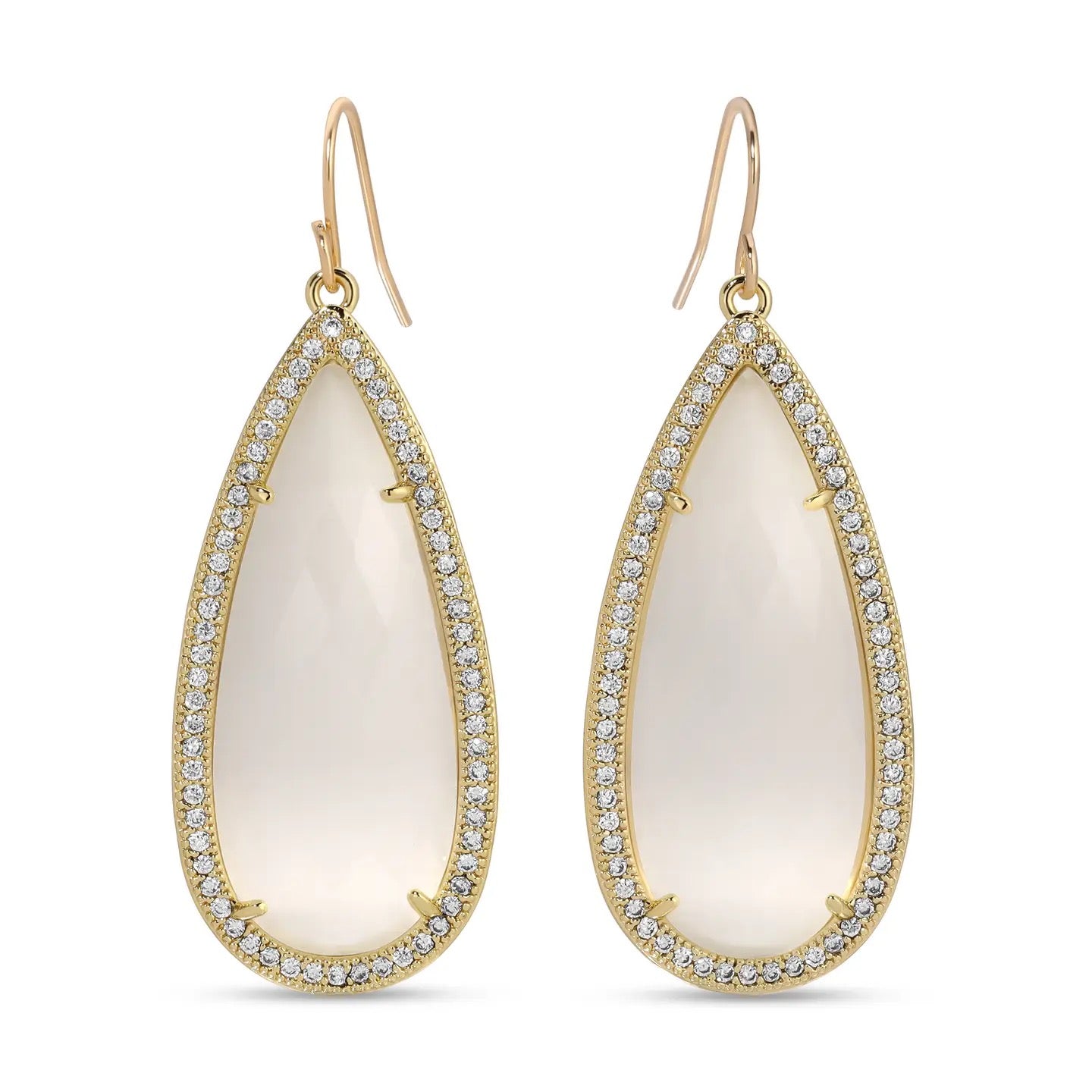 Splendid Iris Stone Teardrop Earrings