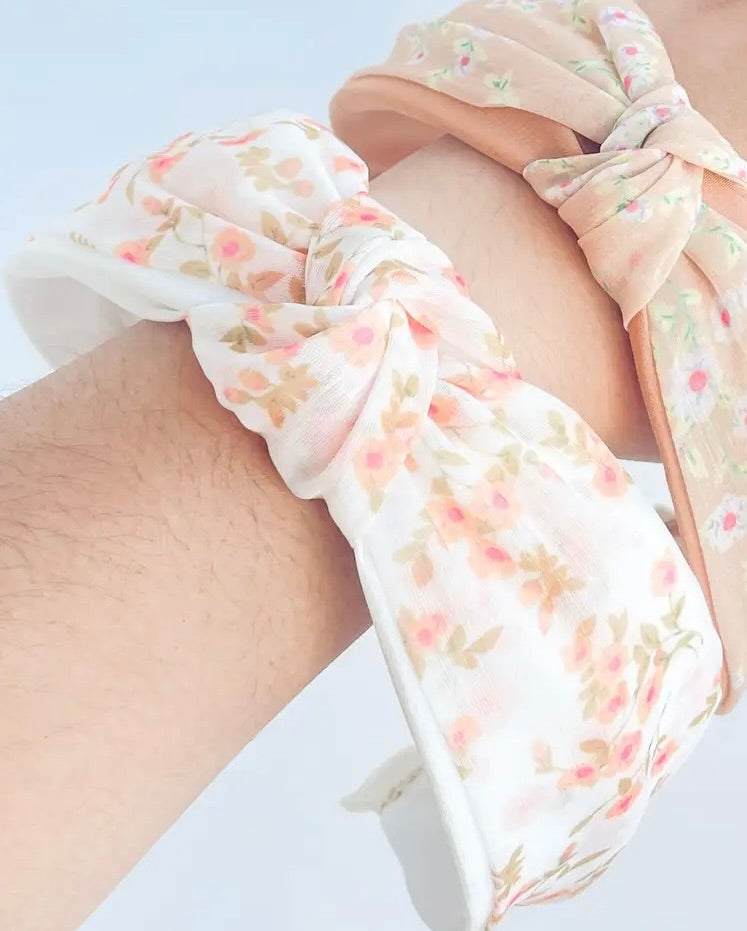Peach Floral Printed Headband
