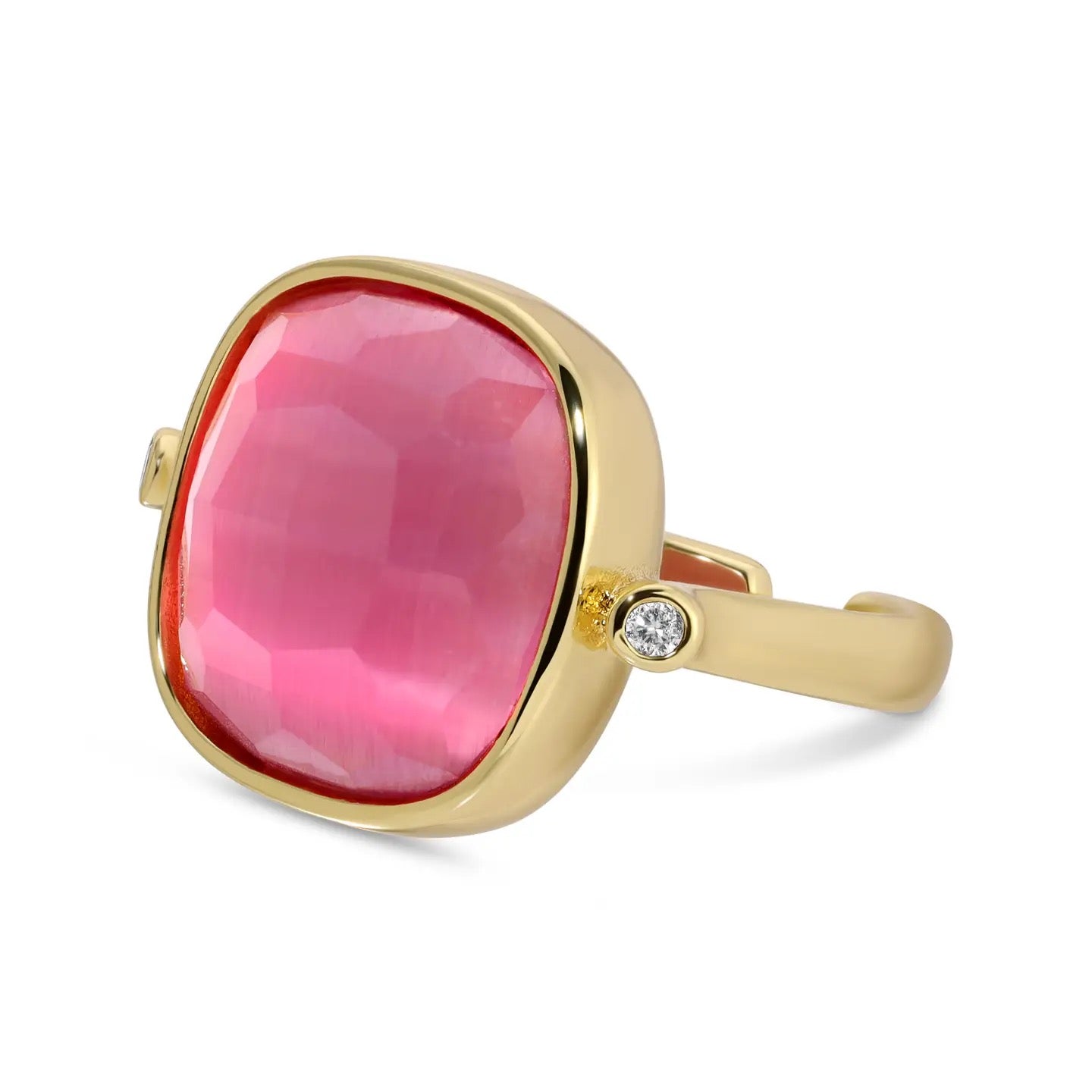 Splendid Iris Rounded Square Stone Ring