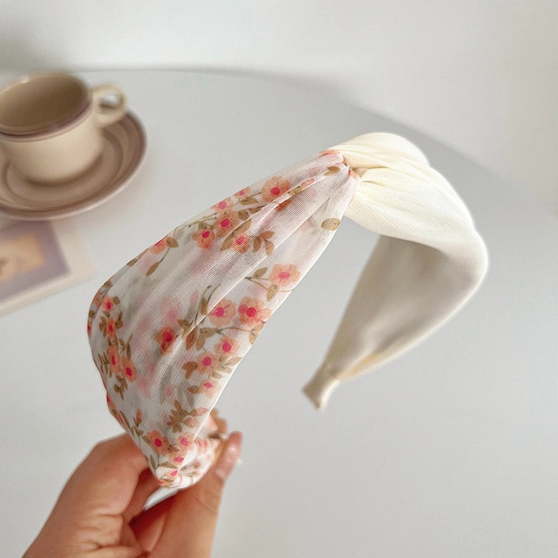 Peach Floral Printed Headband