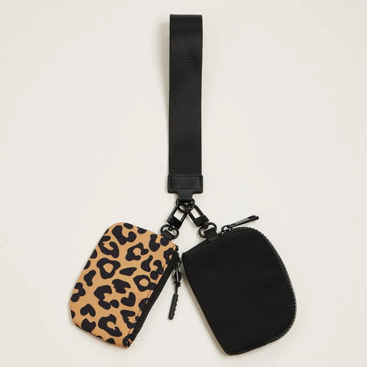 Dual Color Keychain Wallet - Leopard