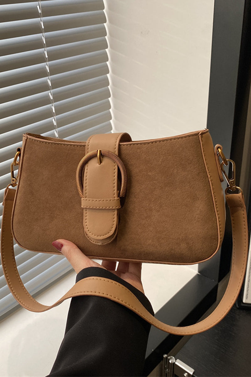 Suede Retro Buckle Purse