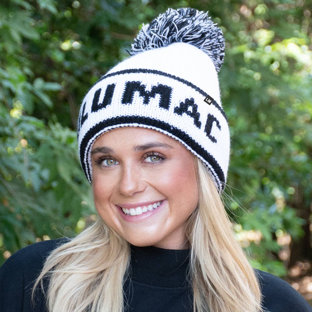 Lulu Mac Knit Pom Beanie - White