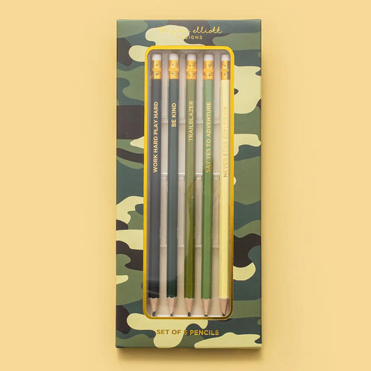 Camo 5 Piece Pencil Set