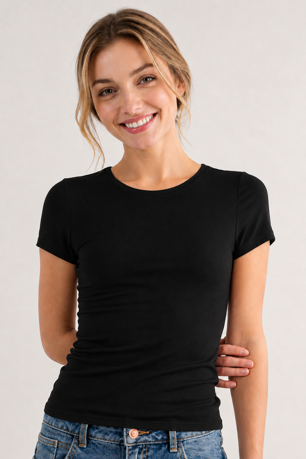 Everyday Round Neck Double Layered Short Sleeve Shirt | 3 Colors