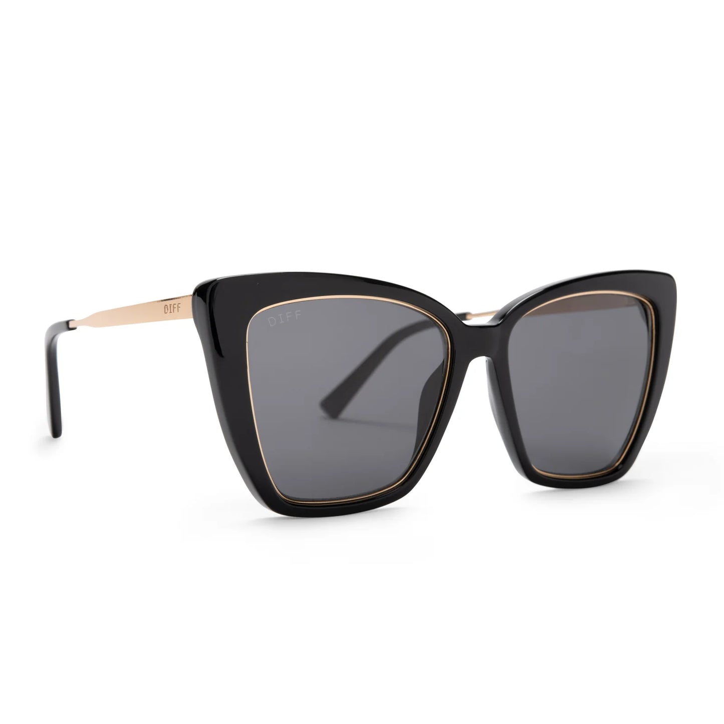 Diff Becky IV Black + Grey Polarized Sunglasses