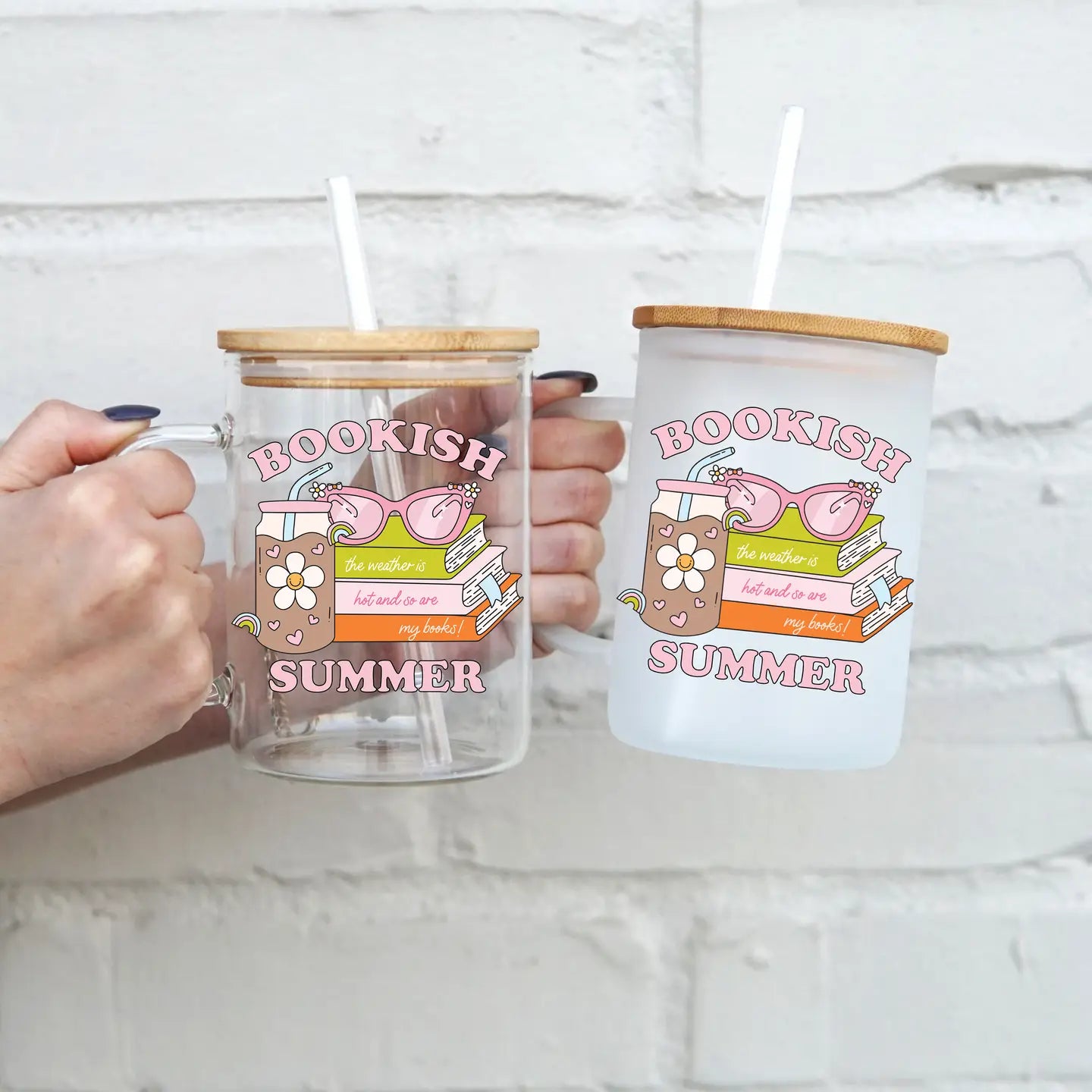 Bookish Summer 17oz Glass Mug