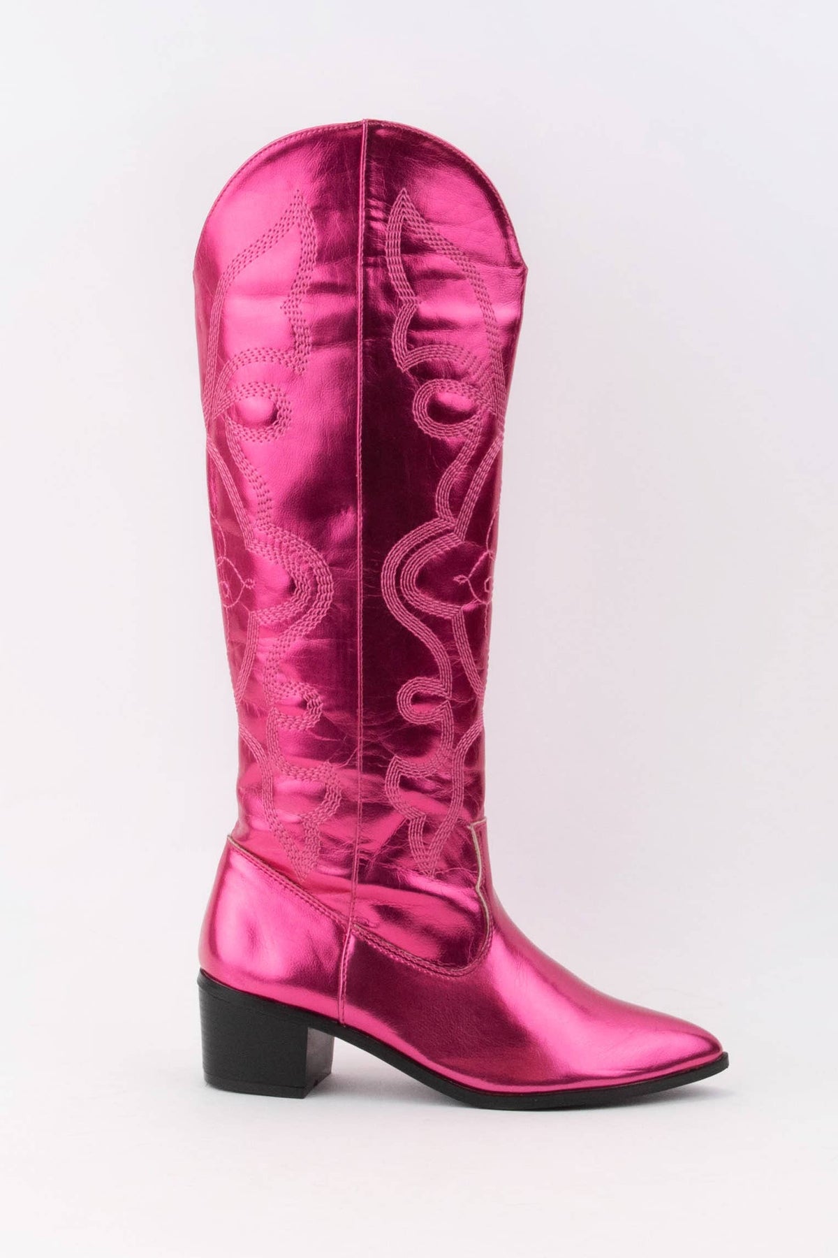 Malana Metallic Fuchsia Embroidery Tall Boot