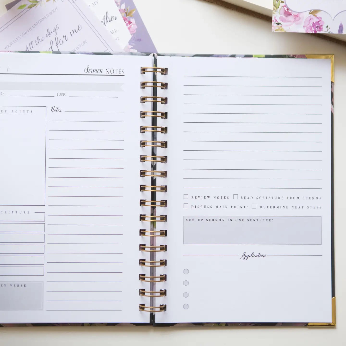 Floral Sermon Notes Journal
