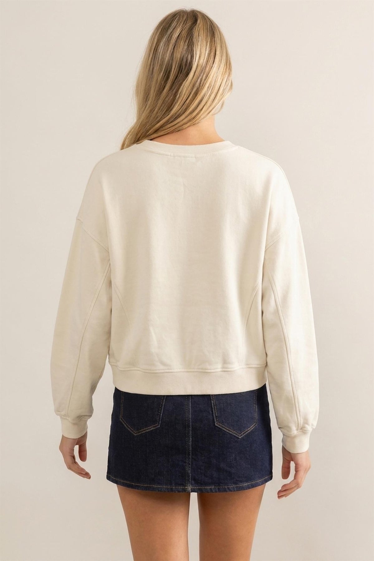 Snow Wash V-neck Sweatshirt