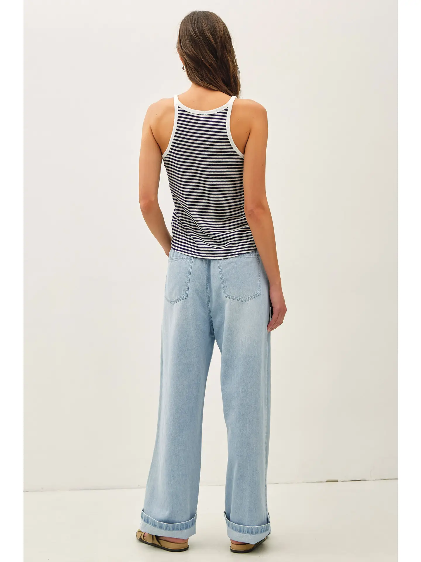 Ultra Comfy Pull On Wide Leg Denim Pants