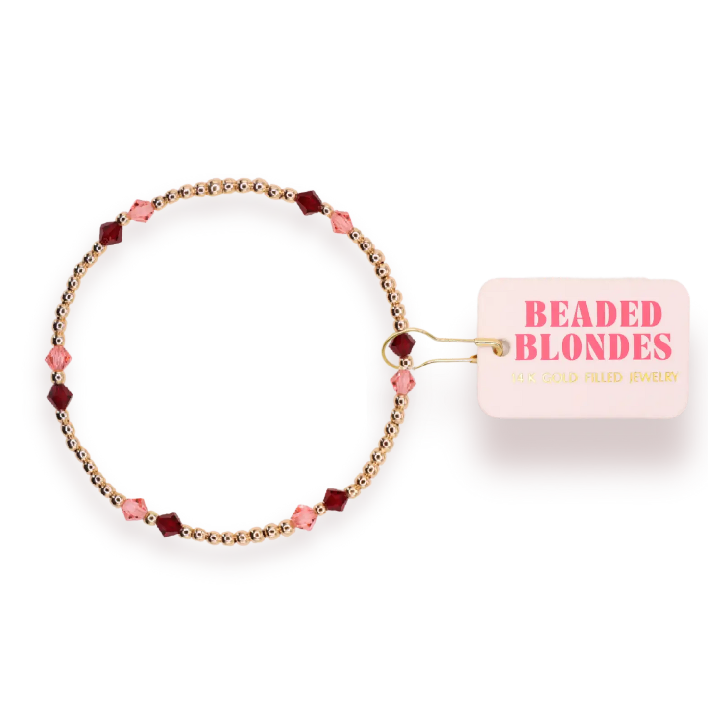 Beaded Blondes Charlotte Bracelet in Blush and Burgundy