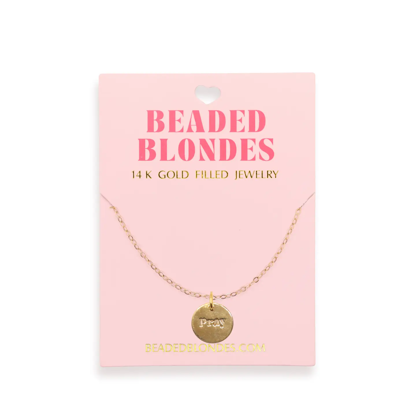 Beaded Blondes Pray Charm Necklace