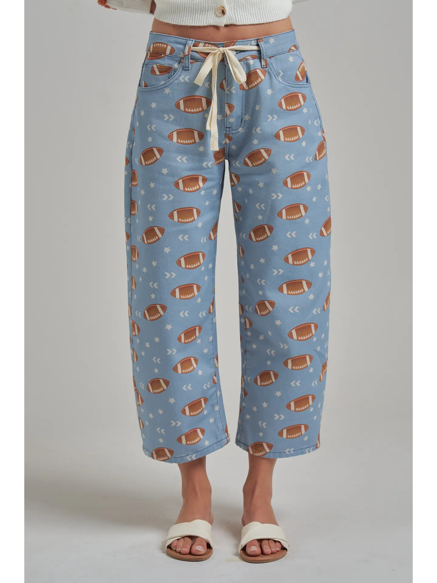 Game Day Print Mid Rise Denim Jeans Pants