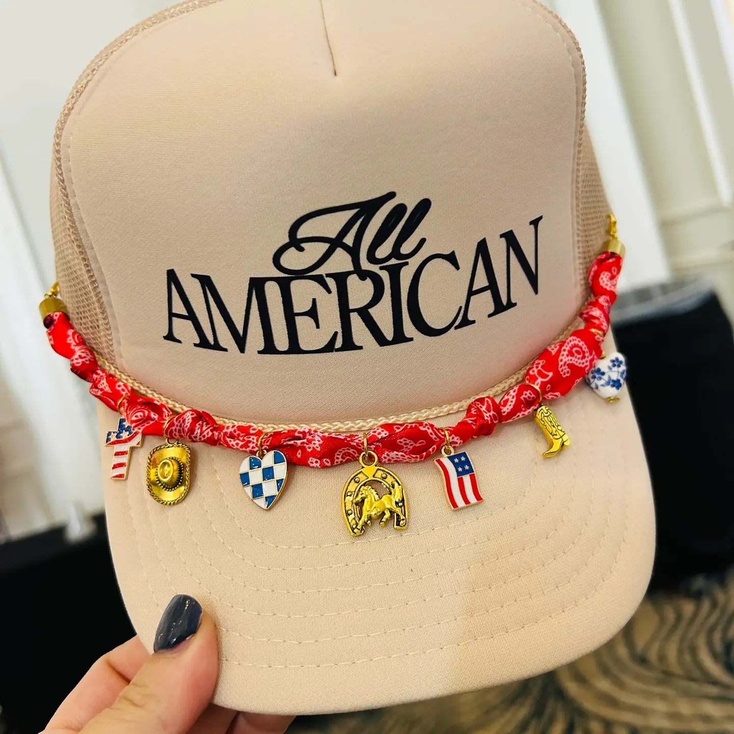 All American Cream Trucker Hat