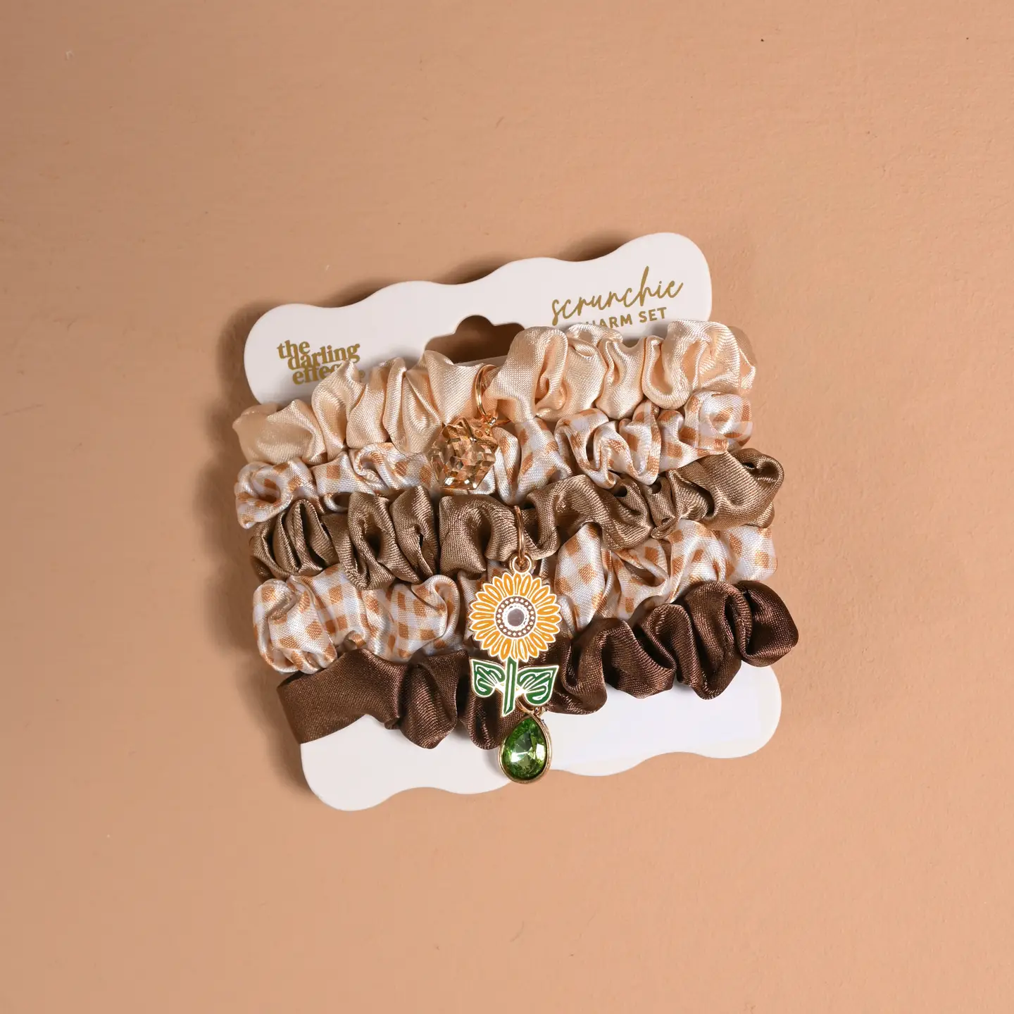 Scrunchie Charm Set-Maple Gingham