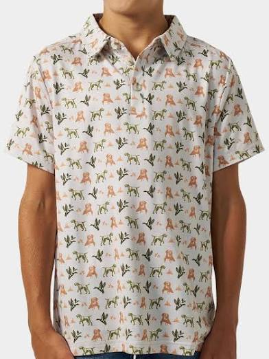 Burlebo Youth Performance Polo - Mallard Duck/Dog