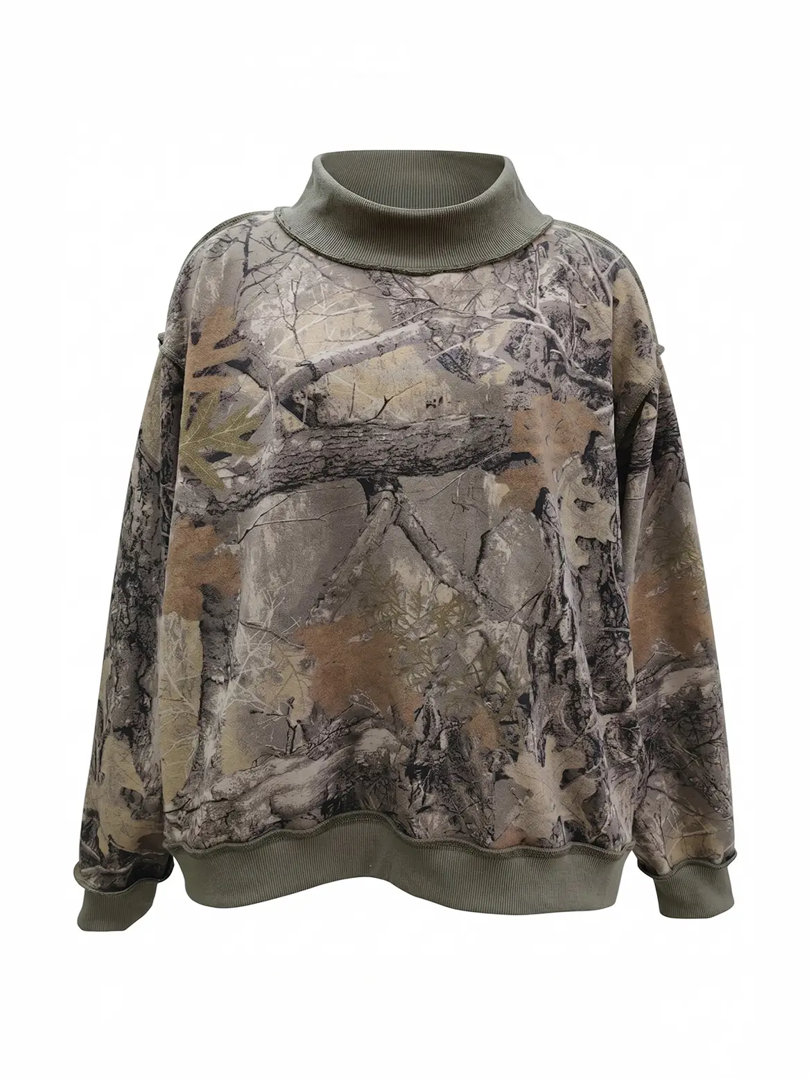 Real-Tree Camouflage Mock-Neck Sweatshirt