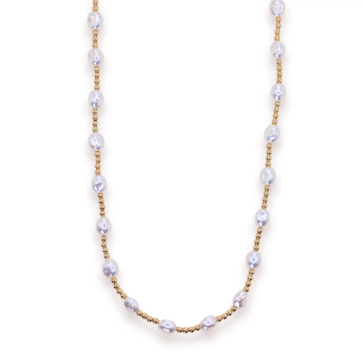 Beaded Blondes Bri Pearl Necklace in Gold