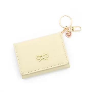 Bow Heart Trifold Leather Wallet