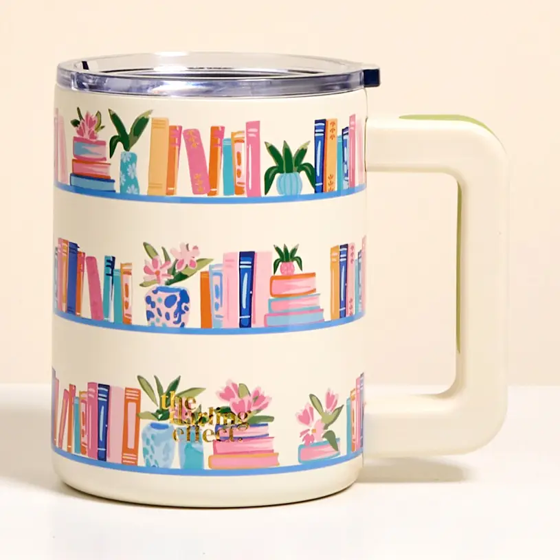 14 oz Insulated Mug–Book Shelf
