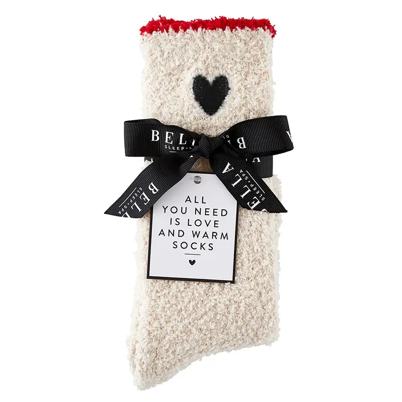 Cozy Socks With Trim And Heart (2 Color Options)